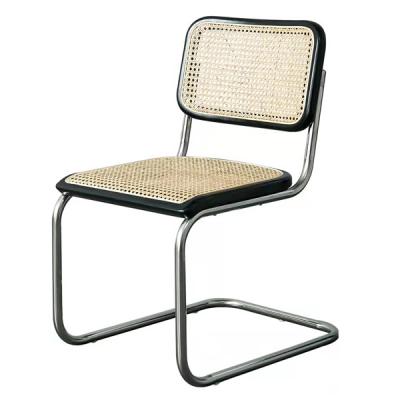 China Modern Arch Shape Stainless Steel Reproduction Rattan Cane Cantilever Natural Breuer Dining Cesca Chairs Marcel Breu Rotan Meubels Cadeira for sale