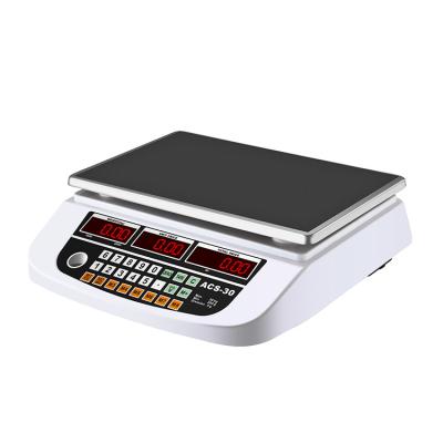 China Price calculating counting 30kg scale acs electronic price calculating scale with built-in rechargeable battery 30kg for sale