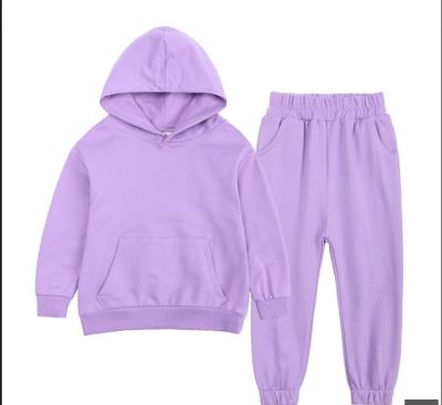 China Spandex/Cotton Babies Street Wear Loose Spring Autumn Soft Hoodie Set Children's Long Sleeve Two-Piece Sportswear Set for sale