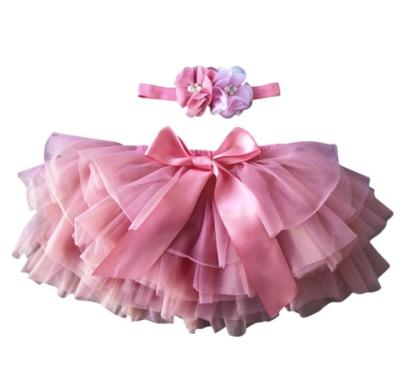 China Anti-wrinkle boutique baby Mini Skirt Baby Girl Party tutu skirt girls unique design beautiful new style dress with headband for sale