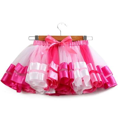 China Hot Multicolor Princess Dance Tulle Anti-wrinkle Rainbow TUTU Skirt Kids Girl Shorts Edges for sale