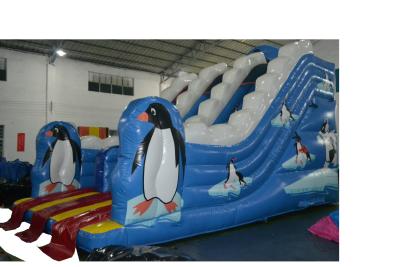 China Impresión de la diapositiva inflable gigante del pingüino precioso con la diapositiva dos en venta