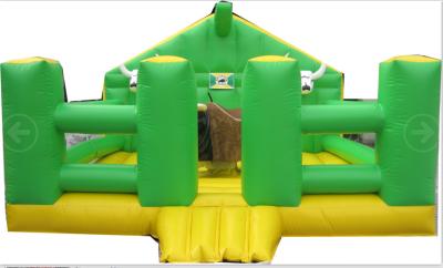 China Parque de atracciones Bull mecánica inflable con la casa verde del colchón inflable en venta