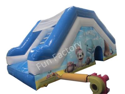 China White Blue Indoor Pony Inflatable Dry Slides Little Whale Slide For Party for sale