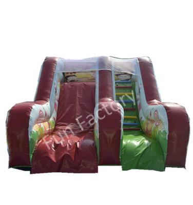 China Red Christmas Inflatable Dry Slides Cartoon Water Slide For Celebration for sale