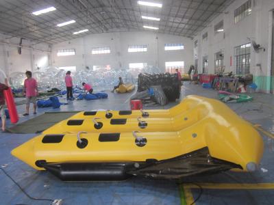 China 0.9mm PVC Tarpaulin Inflatable Flying Fish Boat for 6 Person , Yellow and Black for sale