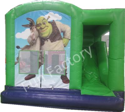 China Puente inflable del PVC de la despedida de la casa del vaquero inflable divertido del verde en venta