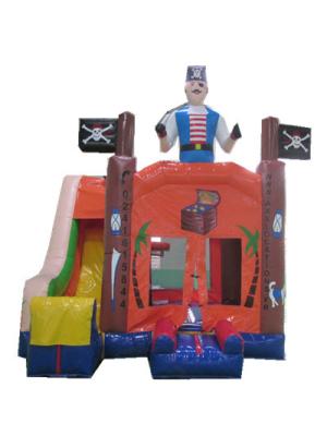 China Crazy Pirate Ship Jumping Castle Inflate Combo Flame Retardant for sale