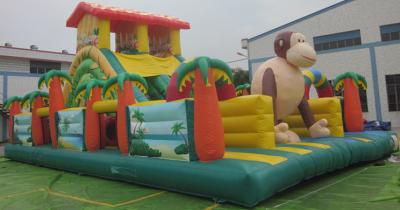 China Big Monkey Inflatable Combo Outdoor Jungle Bouncy Castle With Slide for sale