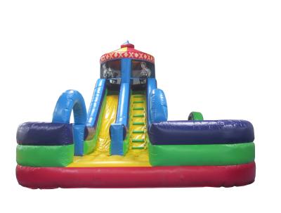 China Colorful Inflatable Bouncer Slide Combo EN14960 Amusement Carousel for sale