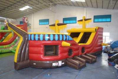 China Inflatable Pirate Ship Bouncy Castle 18OZ PVC Tarpaulin For Playing for sale