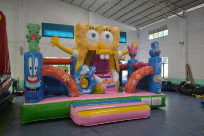 China Lustiges SpongeBob-Quadrat keucht die federnd springenden Schlösser, die für Kinder wasserdicht sind zu verkaufen