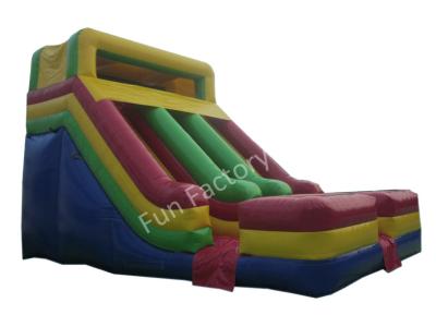 China 0.9mm PVC Tarpaulin Colorful Giant Inflatable Dry Slides Rental for sale