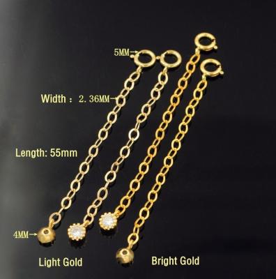 China Great For Making Jewelry Components And Crafts Fashion Gold Filled Zircon Extension Chain For Jewelry Making Necklace Gold Filled Chain for sale