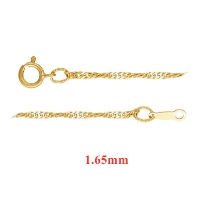 China Fade Not No Rust Factory Direct 1.65mm USA 14K Gold Filled Rope Finish Chain For Jewelry Making Bracelet Necklace for sale