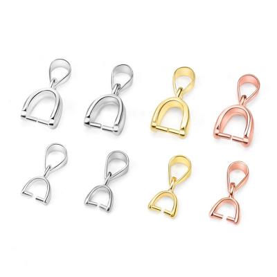 China DIY Jewelry Hobbyworker Accessory Gold 925 Sterling Silver Clasps Bails Charm Melon Seeds Loop Pendant Connectors For DIY Necklace Jewelry Findings for sale