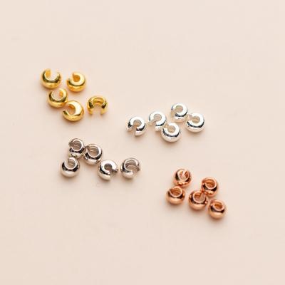 China Wholesale 925 Sterling Silver Crimp Bead Accessory Cover DIY Jewelry Accessories in Different Size for Bracelet and Necklace Making for sale