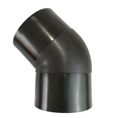 China Water supply/distribution/gas operation/irrigate PUHUI PE100 DN50-DN2300 large diameter PE connector fitting 45 degree elbow for water supply for sale