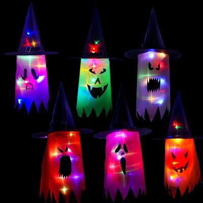 China Halloween Taff Decoration Hat Halloween Decor LED Witch Hat Masquerade Wizard Hat Halloween Cosplay Costume Party Birthday Carnival Witches Top Hats for sale