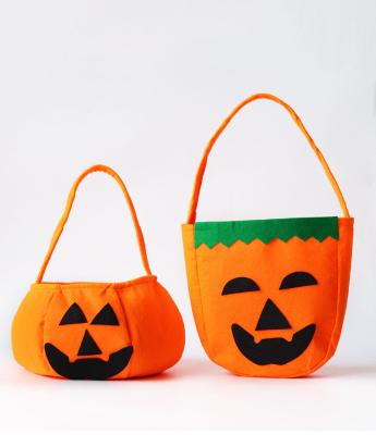 China Portable Pumpkin Non-woven Bag Halloween Pumpkin Bag Props Halloween Stereo Non-woven Goods Bag Candy Bag Lightweight Pumpkin for sale