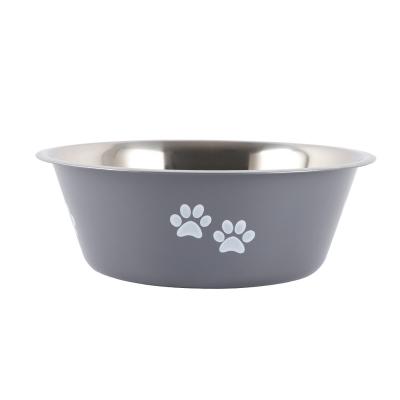 China Stainless Steel Dog Bowl Silicone Pet Food Basin Non-automatic Drinking Water Feeder for sale