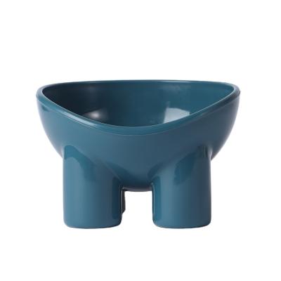 China Makaron color non-automatic neck protection bowl slanted drinking water cat bowl for sale