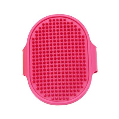 China Viable Oval Rubber Pet Bath Brush Dog Massage Brush Cleaning Brush Pet Supplies for sale