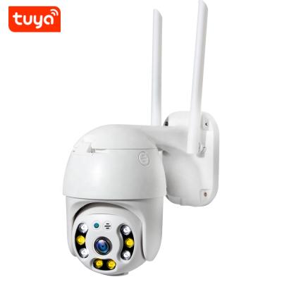 China Human Motion Full Dual PTZ WIfi Night Vision Light Auto Tracking Camera Motion Detect Alarm Intercom IP66 Tuya for sale