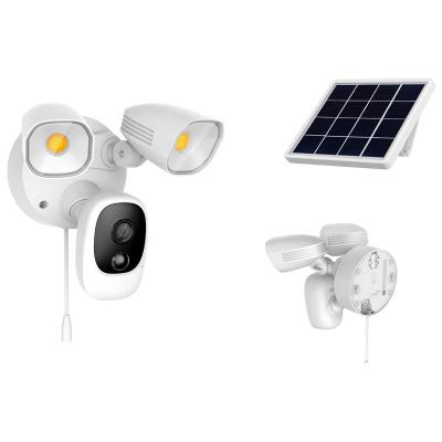 China Human Motion Tracking Home Security Floodlight Camera Security 1080P Smart Wireless Outdoor Flood Light Camera With Solar Panel Dropshipping for sale