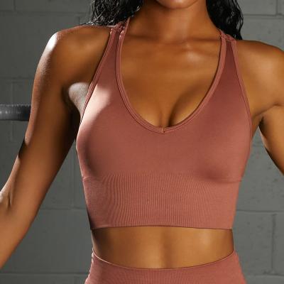 China Solid Color Breathable Wholesale Workout Workout Gym Pump Women Bra Yoga Fitness Sports Sports Underwear for sale