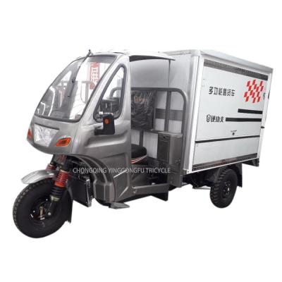 China Multifunctional cargo motor tricycle food cart/mobile cafe ice cream catering tricycle with tent for sale