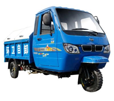 China Cargo Motorized Small Dump Garbage Trucks 2 Seats Dump Sanitation Three Wheel CargoTricycle for sale