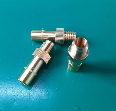 China Tailor Made RF Connector Precision Brass Turned Parts / Aerospace Components for sale