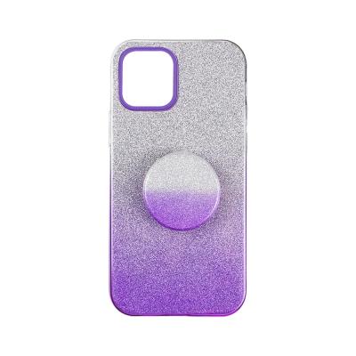 Κίνα 2020 New Anti-fall 3 in 1 Gradient Glitter Powder TPU+PC Case Airbag Holder Cover For iPhone 12 Pro Max προς πώληση