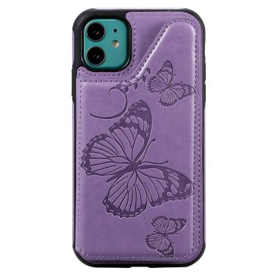 China new Leather iPhone 11 Pro Max Shockproof Case Flip Wallet Cover For Anti-fall Butterfly Pattern Card Slot zu verkaufen