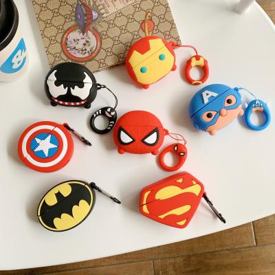 China Hot Selling Cartoon Superhero Series Marvel Cover 3D Cartoon Silicone Case For Airpods Pro Earphone Protective Case for sale