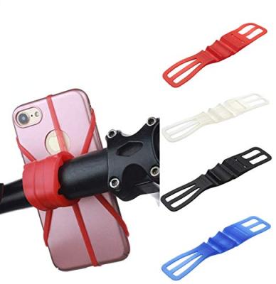 China NEW BPA Free Silicone Elastic Car Bicycle Motorcycle Bike Mount Holder For Mobile Phone for sale