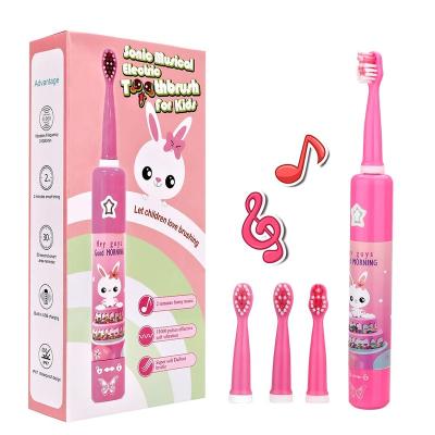 China Factory 4 PCS Muscial Songs Children's Musical Toothbrush Bristle Home Travel Soft Waterproof Custom Electric Chef for sale