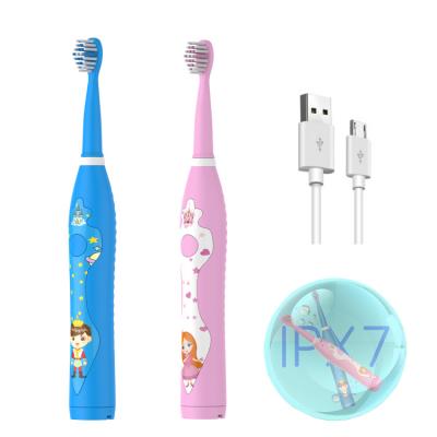 China Tooth Bristle IPX7 Waterproof Soft Glide Battery Operated Non Sonic Children Electric Toothbrush Rechargeable For Kids for sale