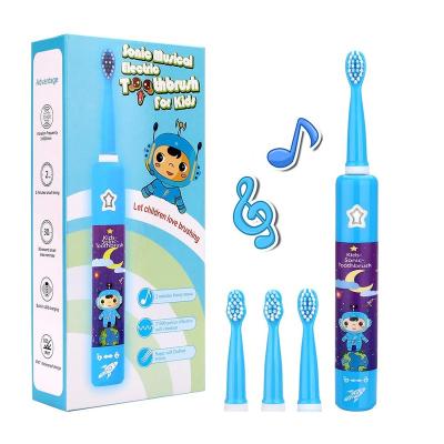 China Age 3+ Musical USB Charging Children Toothbrush Batteries 400mAh Ni-MH Built-in Environmental Automatic Electric Toothbrush 3 Modes Children Singing Electric Toothbrush for sale