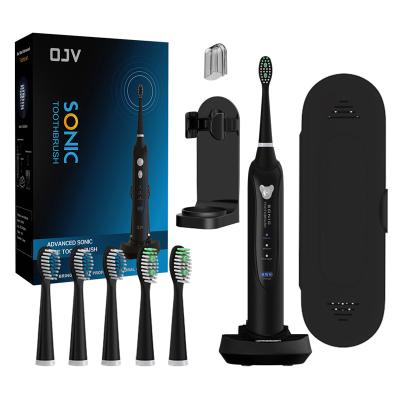 China Sonic Electric Toothbrush Black Cordless Rechargeable 3 Working Modes Adult Free Spare Parts Flip Over & Spare Suspension Swing Magnetic Motor 5V for sale