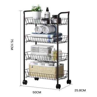 China Heavy Duty Storage 4 Tiers Metal Kitchen Storage Utility Cart for sale