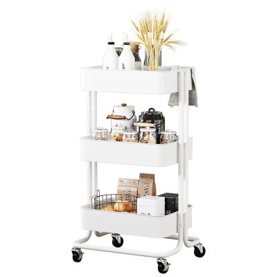 China Wholesales Multi Viable Layers Trolley Storage Shelf Service Rack for sale