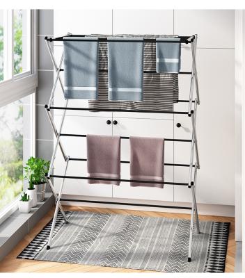 China Folding Foldable And Portable Metal Hanging Clothes Rack for sale