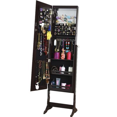 China Convertible Hot Selling Wall Mounted And Standing Mirror Jewelry Cabinet In Living Room for sale