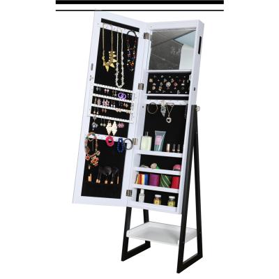 China Fast Delivery Adjustable Standing Wall Mounted Jewelry Cabinet Mirror Cabinet Convertible For Jewelry for sale