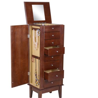 China Convertible High Quality Integral Modern Display Standing Jewelry Cabinet Mirror for sale