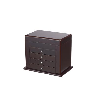 China With Many Compartments And 4 Drawers In Medium Wooden Classic Design Custom Logo Portable Jewelry Storage Display Cases for sale