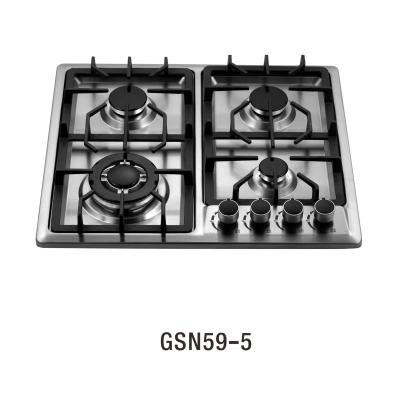 China Household Stainless Steel Cast Iron Burner Grill Built In Gas Stove 4 Burner Cooker for sale