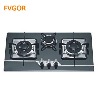 China GSP-14 household factory kitchen tableware gas cooktop 3 burner lpg gas stove for sale